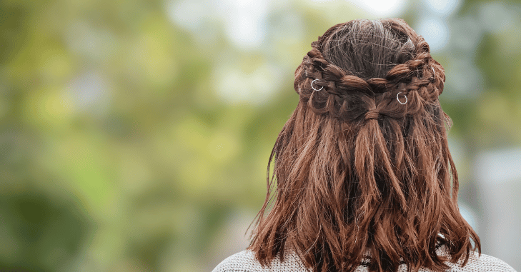 Retro flip shoulder length hairstyle