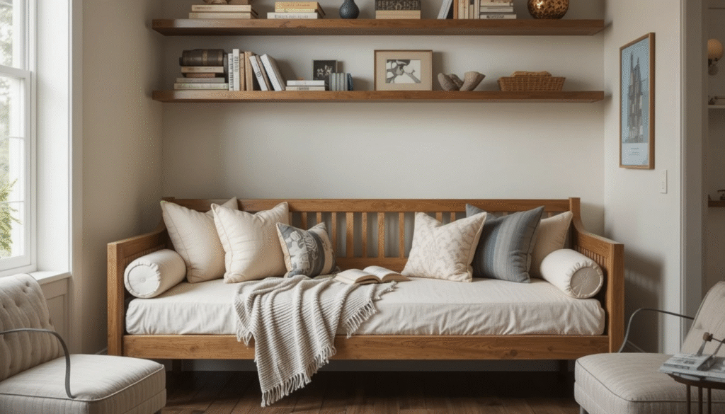 Cozy reading nook with Pottery Barn daybed
